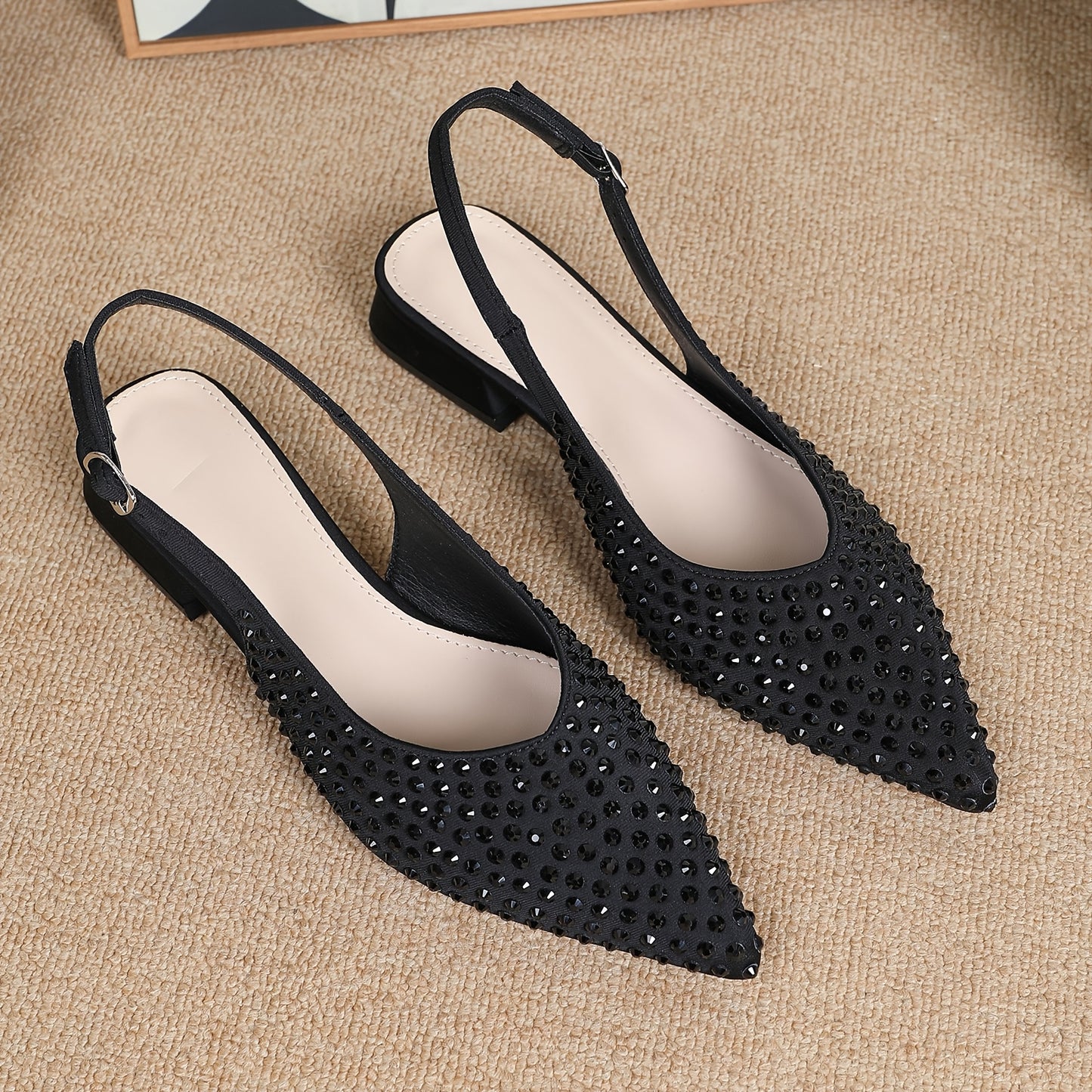 Large Size Spring And Autumn Style Baotou Square Heel High Heels, Stylish And Sexy Hollow Pointed Shallow Mouth Professional Work Women's Singles Shoes, Women Shoes