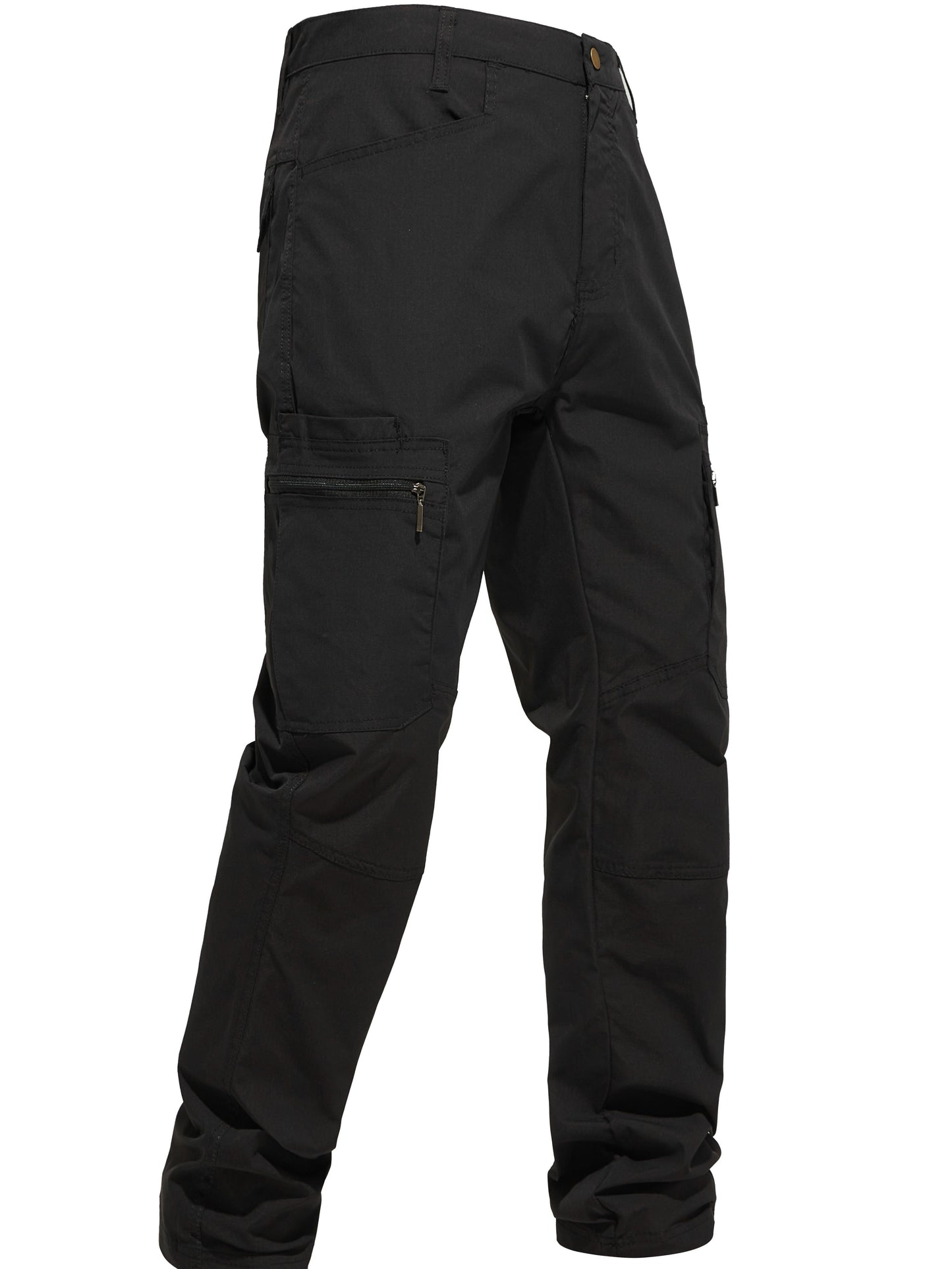 Solid Casual Men's Outdoor Cargo Long Pants with Multi-pocket, Hiking Camping Fishing