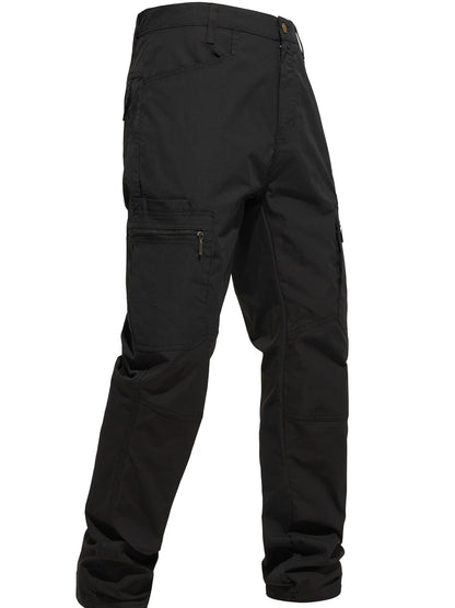Solid Casual Men's Outdoor Cargo Long Pants with Multi-pocket, Hiking Camping Fishing