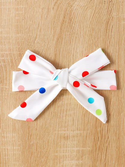 3pcs Cartoon Print Sleeveless Triangle Romper Suit + Headband for Girls, All-season, Polyester Knit Fabric, Regular Fit, Basic Style, for Outdoor, Perfect for Outdoor