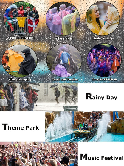 4pcs Reusable Adults Rain Ponchos Portable Raincoats For Women Men With Hood For - product view 10