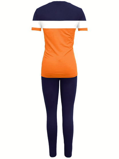 Ladies' Casual Long Pants Short Sleeved Set