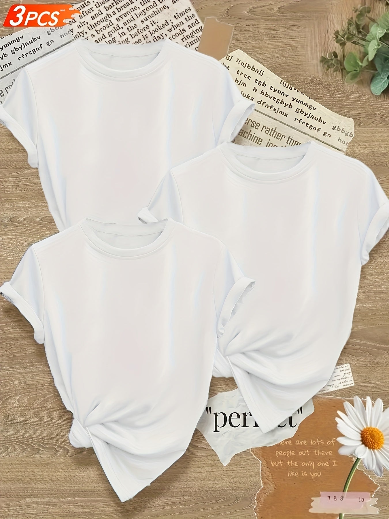 A Set of Three Women'S T-Shirts in Breathable, Comfortable, And Versatile Minimalist Designs - Enhance Your Wardrobe for Any Event with These Easy Yet Stylish Pieces