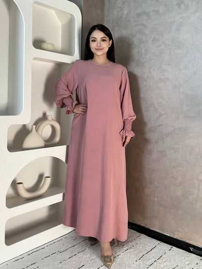 Soft Crepe Material with Pocket Mulim Lady Abaya Prayer Abaya