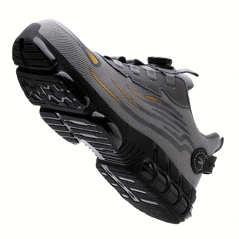 Men's Breathable Work Shoes - Durable Safety Shoes Suitable for Industrial and Casual Wear with Reflective Stripes
