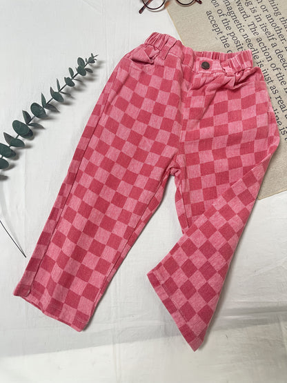 2024 Autumn Winter New Collection Boys And Girls Korean Easy Japanese Trendy Fashion Plaid Long Pant, for Outdoor