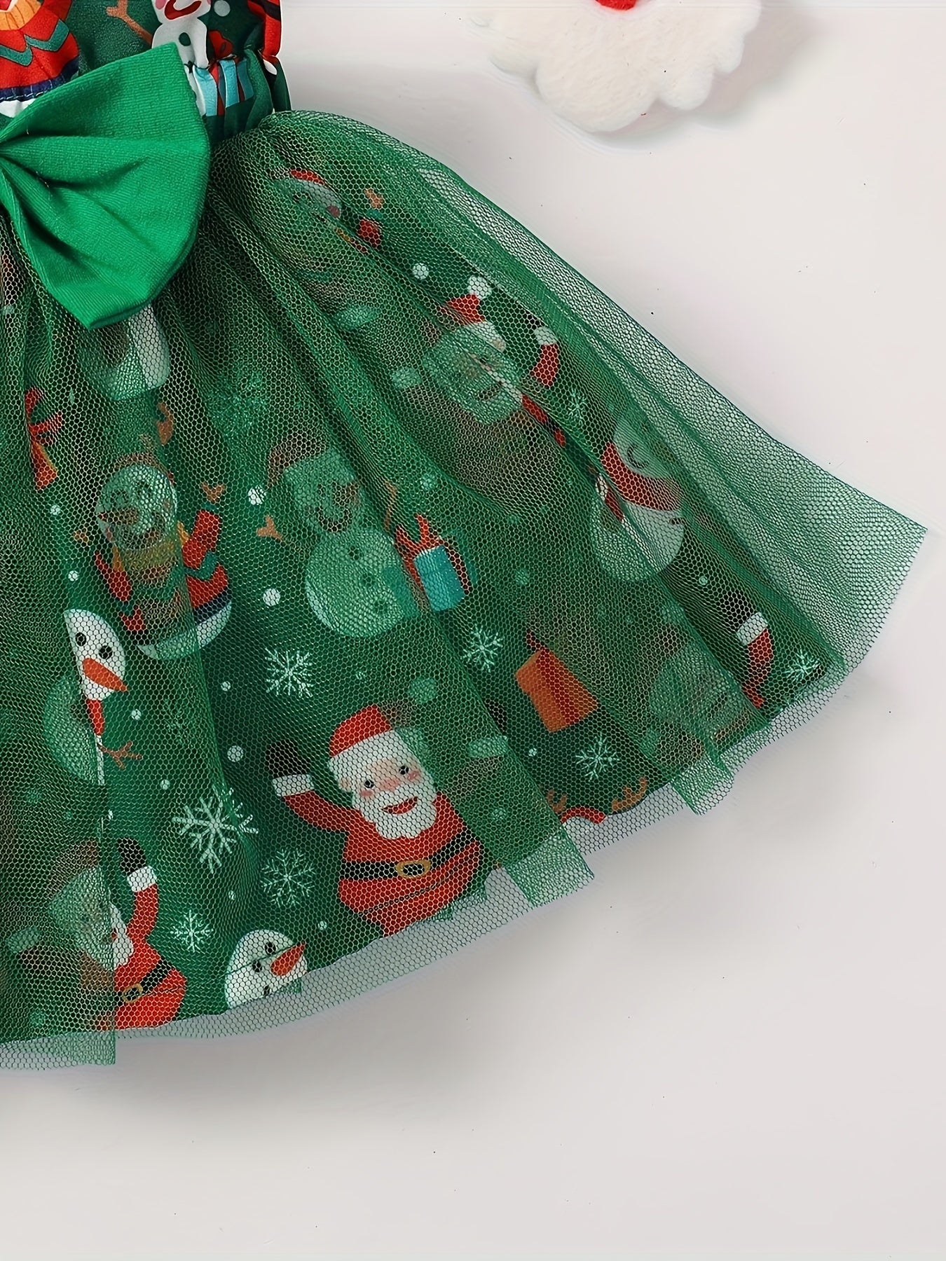 MINKIDFASHION Baby Girls Green Christmas Mesh Dress New Born Santa Baby Romper And Skirt Outfit, for Outdoor