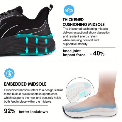 Men's Running Shoes - Cushioned Support & Wide Toe Comfort