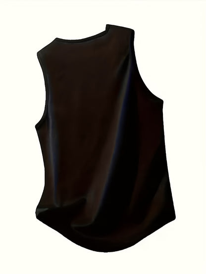 [Quick-Dry Athletic Tees] 3pcs Men's Quick-Dry Moisture-Wicking Athletic Sleeveless Tees | Breathable Gym Shirts with Lightning Bolt Logo-Like Print (Black/White/Grey) - All-Season Training Vests for Running, Swimming, Gym Workouts.