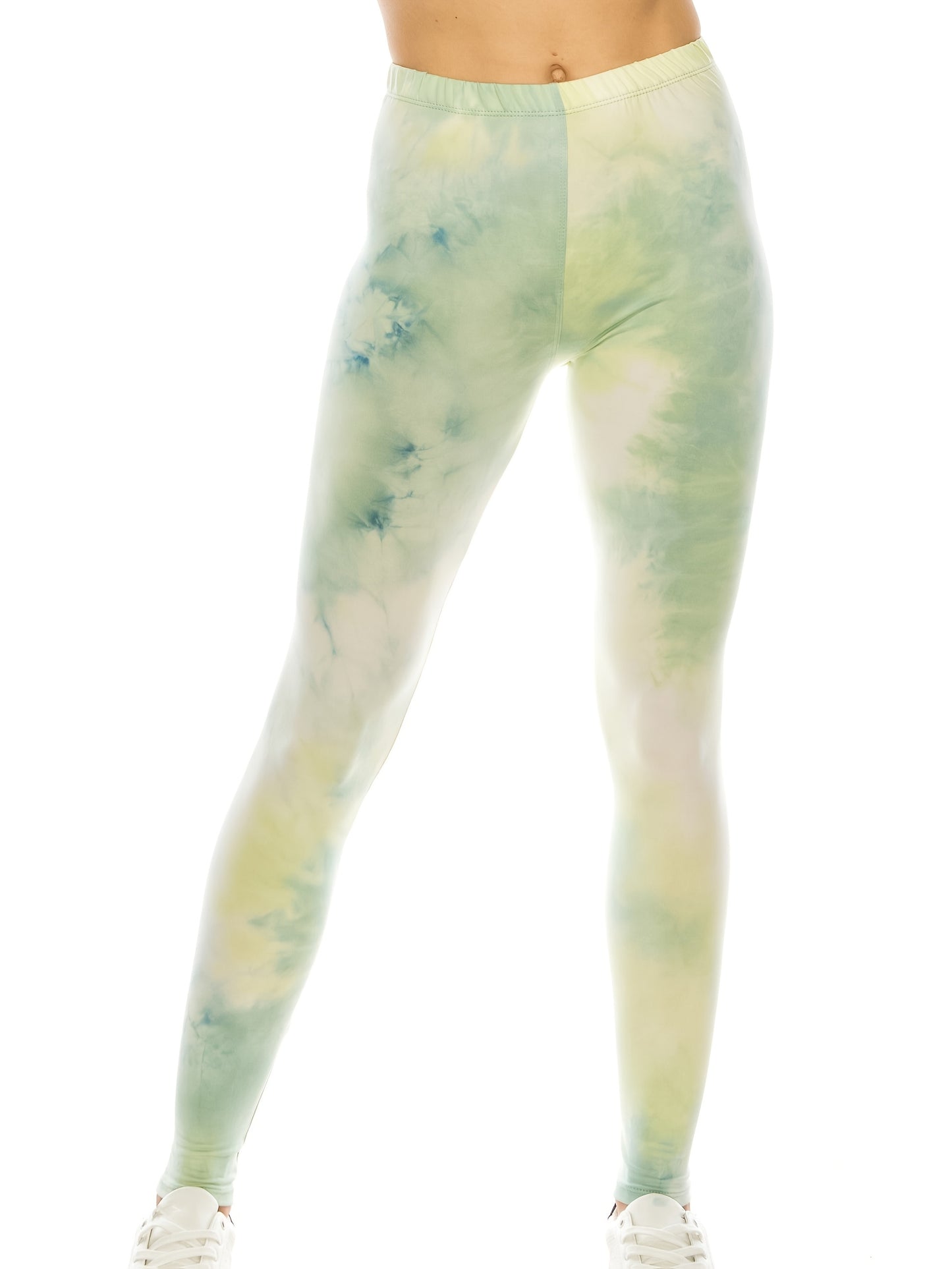 Tie Dye Print Skinny Yoga Leggings - Casual Sports Every Day Stretchy Leggings - Polyester & Spandex Blend - For Women - Suitable for Yoga, Fitness & Everyday Wear - Perfect Gift for Active Women