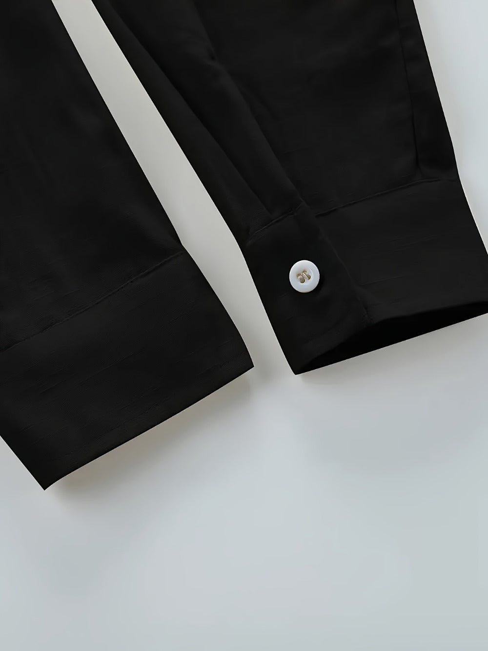 Men's Solid Plus Size Long Sleeve Casual Shirt - Stretch