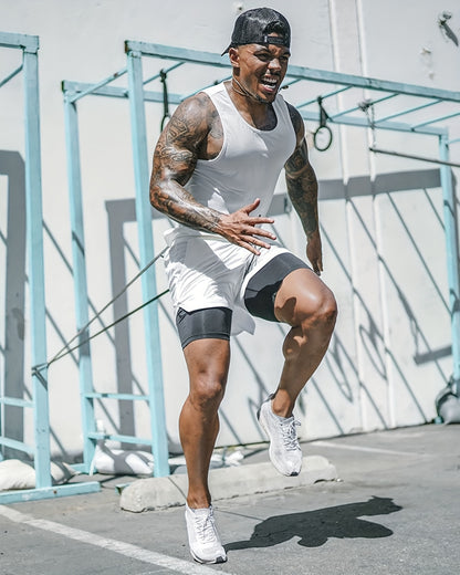 5pcs High Stretch Sports Shorts 5pcs Men'S 2-in-1 Double Layer Shorts With Inner Pocket, High Stretch Sports Shorts For Summer Gym Workout Training