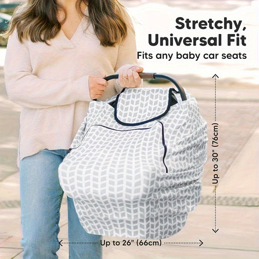 Car Seat Cover for - Car Seat Canopy for Spring, Autumn, Winter - Universal Stretch Fit Car Seat Covers for, Boys, Girls - Breastfeeding Nursing Cover - Carseat Cover, Items, Necessitied
