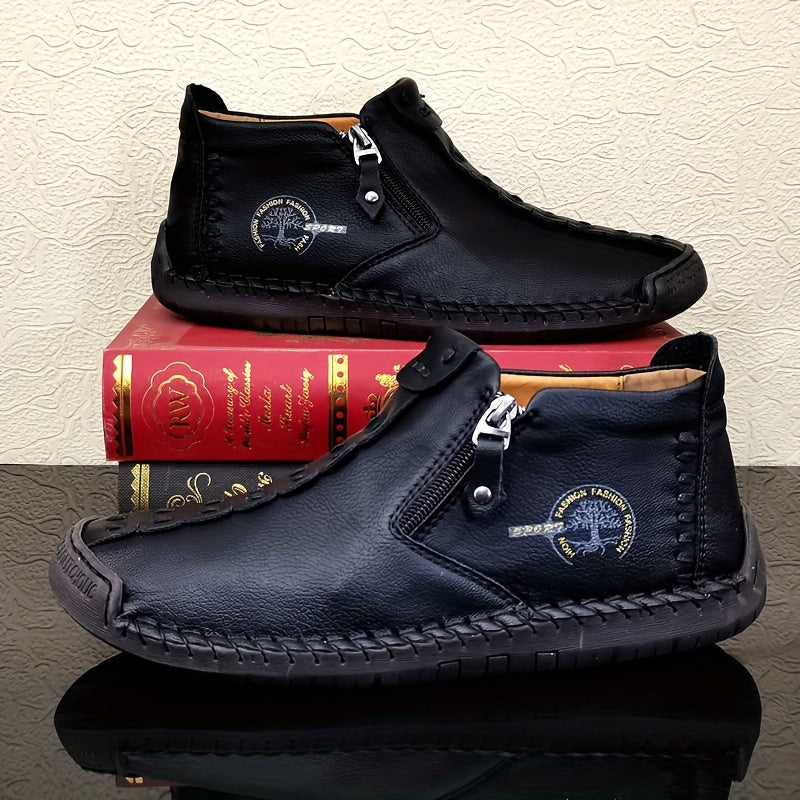 [Casual Outdoor Boots] Mens Ankle Boots Casual Loafers Shoes, Mens Boots Hand Stitching Outdoor Working Shoes