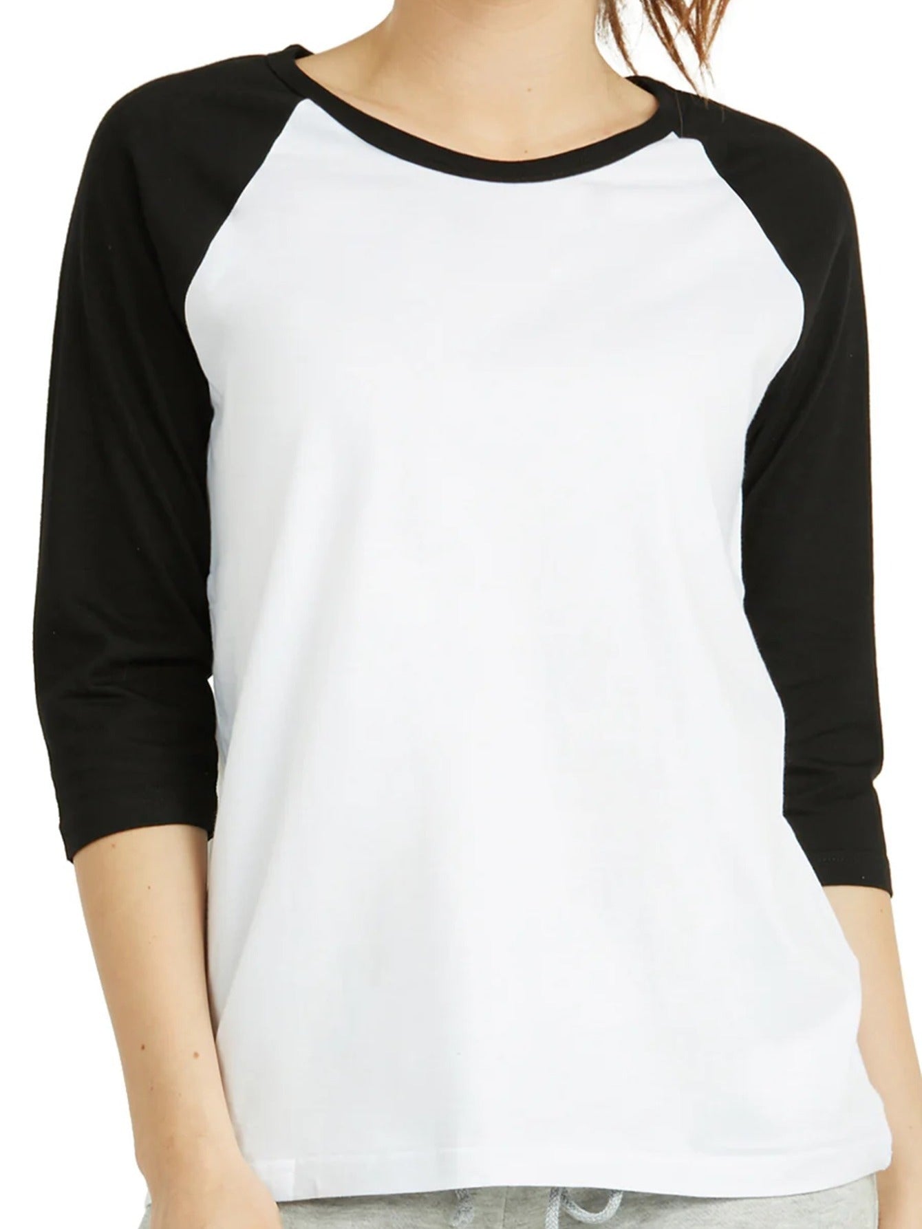 LADIES COTTON BASIC BASEBALL TEE