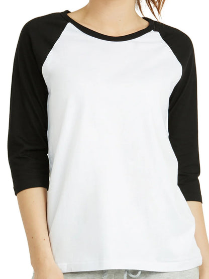 LADIES COTTON BASIC BASEBALL TEE