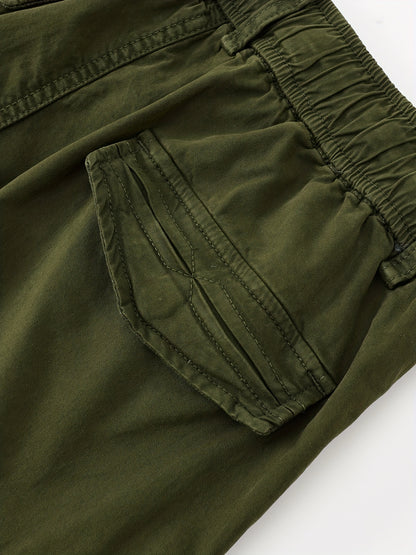 Men's Breathable Cotton Shorts with Multi-Pocket - Elastic Workwear Shorts Suitable for Outdoor,,, Casual Wear - Mid-Rise Pants with /Equipment Pockets