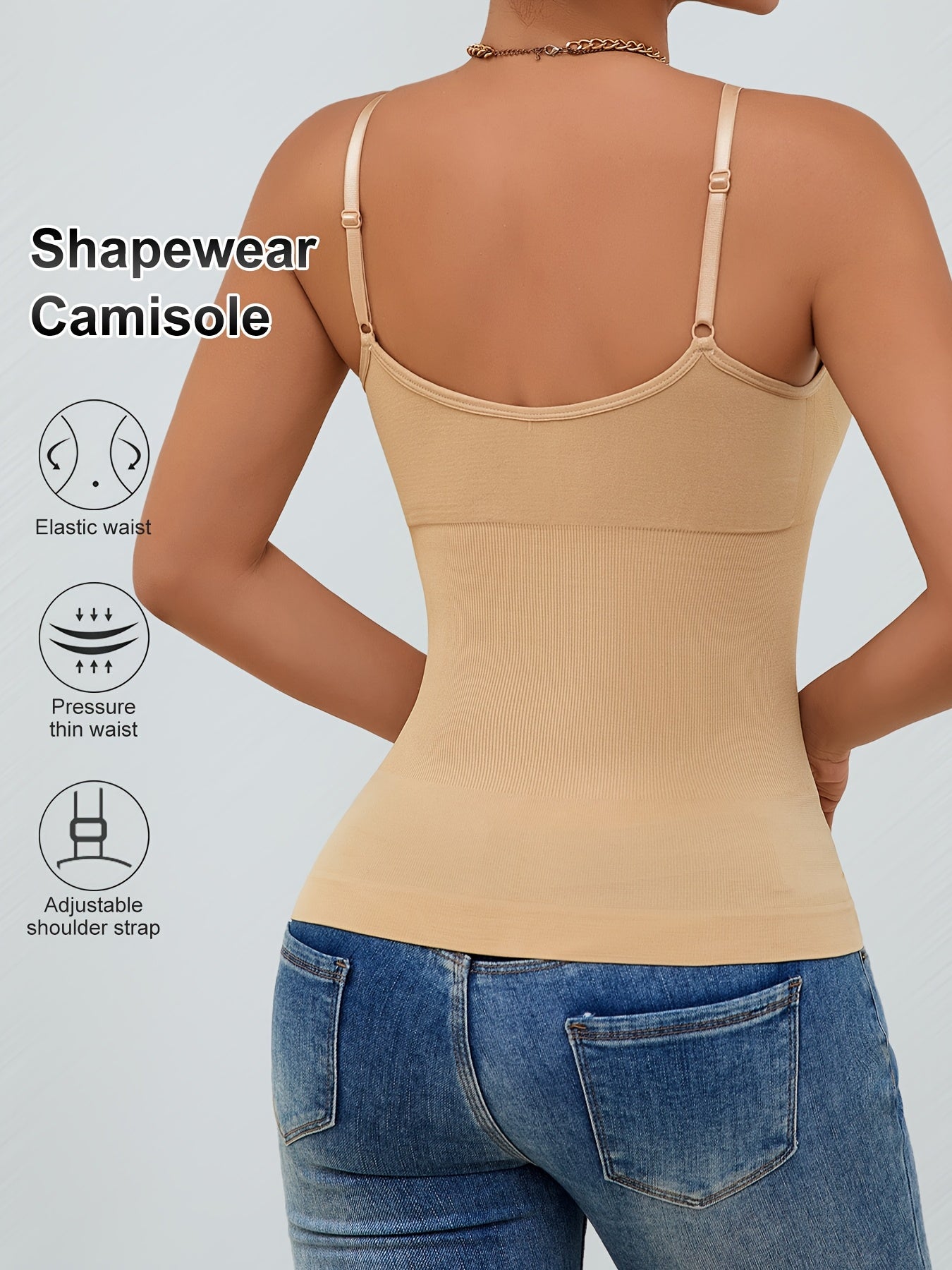 2pcs Women'S Waist Cinching Tank Top, Tight Fitting Waist Cinching Body Shaping Sleeveless Top With Adjustable Shoulder Straps, Body Shaping Tank Top