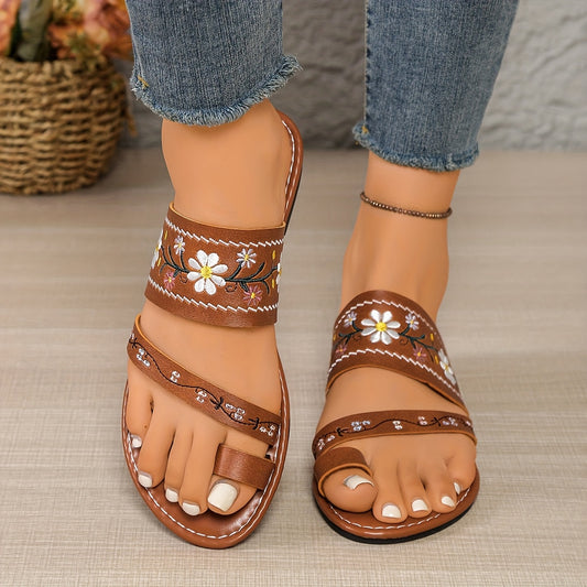New Women's Toe Flat Sandals, Ethnic Style Beach Sandals, Suitable for Beach, Home, And Vacation, Women Shoes