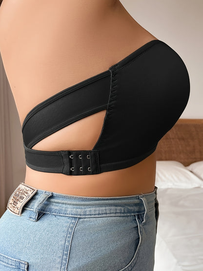 New Sexy Strapless Wrap Bra for Women with Anti-Slip, Bust-Lifting, Crisscross Side Clasp, And Beautiful Back Design