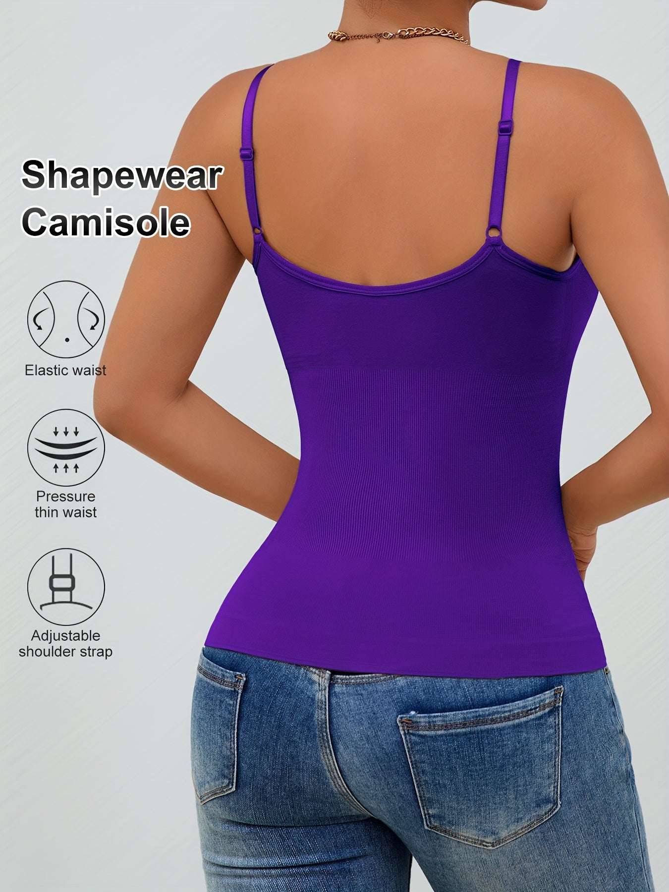 7pcs Set Women's Shapewear Camisole, Adjustable Straps Sleeveless Waist Cincher Tank Top, Waist Cincher Camisole, Body Shaping Top, Smooth Silhouette, Elegant Shapewear, Highquality Shapewear, Stretchy Fabric, Fitted Bodysuit, Women's Shaping Tank