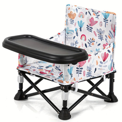 Portable Baby Chair Baby Beach Chair:Foldable Baby Portable Dining Chair, Baby Camping Chair With Tray For Baby Girl, Design Straps To Kitchen Chairs, Indoor/Outdoor Use As Hallowee & Christmas