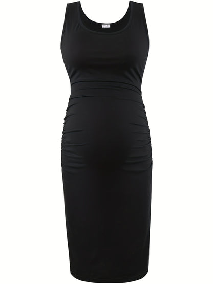 Women's Maternity Dresses for Daily Baby Shower Photography Short Sleeve Sleeveless Tank Dresses Side Ruching