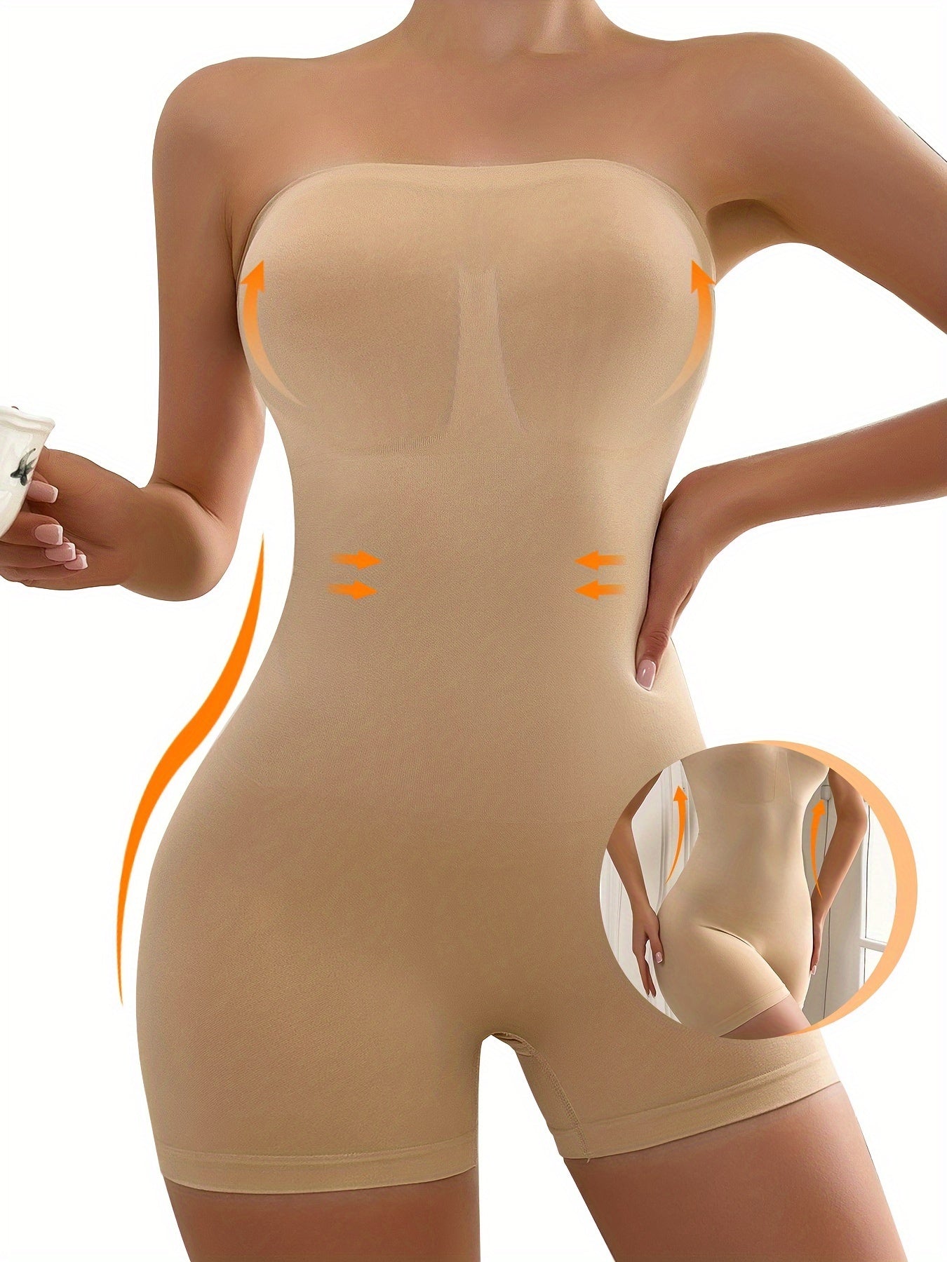Seamless Bodysuit for Women Designed to Shape The Body And Control The Tummy, Perfect for Wearing Under Dresses