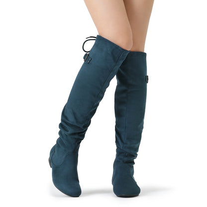 DREAM PAIRS Women's Suede Over The Knee Thigh High Winter Boots, Women shoes, comfortable Walkable Style shoes for women, over-the-knee boots for women, Knee length Autumn Winter Boots