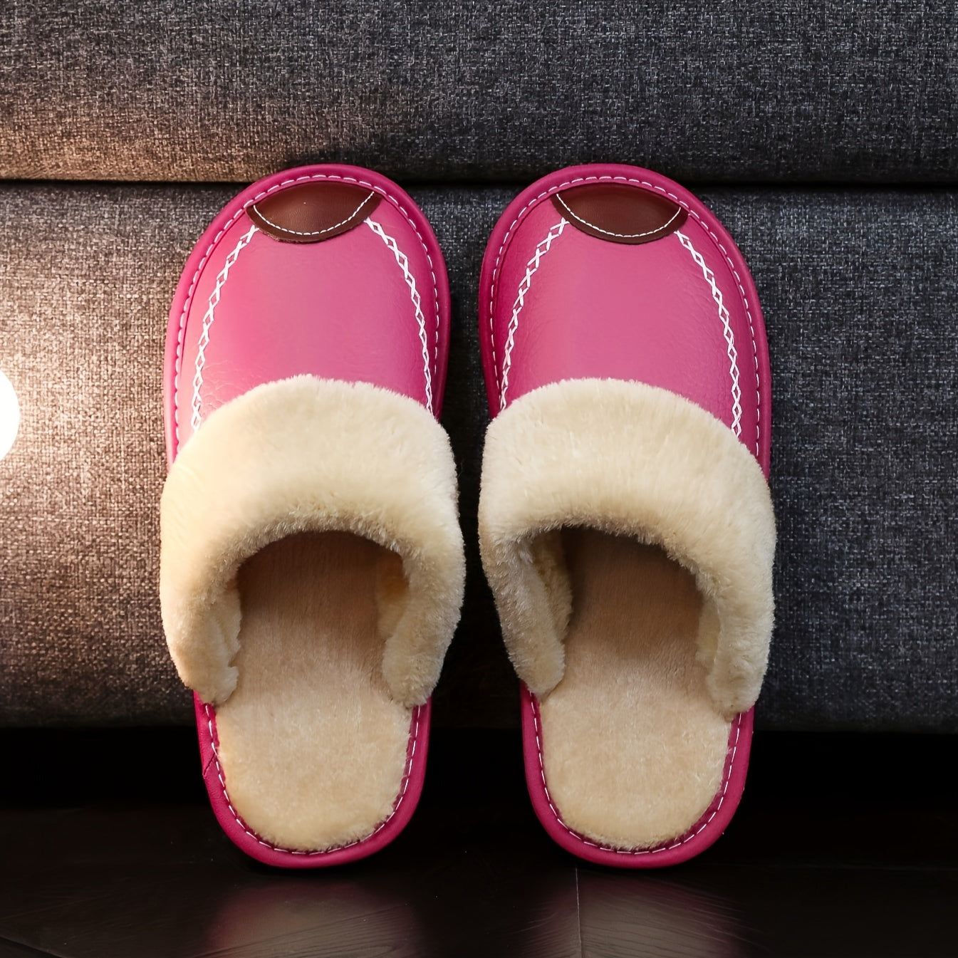 Men's PU Slippers Black Slip-On Men PU Slippers New Winter Warm Indoor Slipper Home House Shoes Warm Slippers Soft Sole For Indoor Comfort