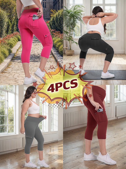 Women's Black/Pink/Blue/Rose Polyester High-Waist Leggings - product view 26