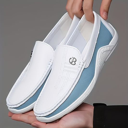Men's Sleek White Faux Dress Shoes - Pointed Toe, Lace-Up, Glossy Finish, Rubber Sole, Perfect for Business Casual Or Formal Occasions