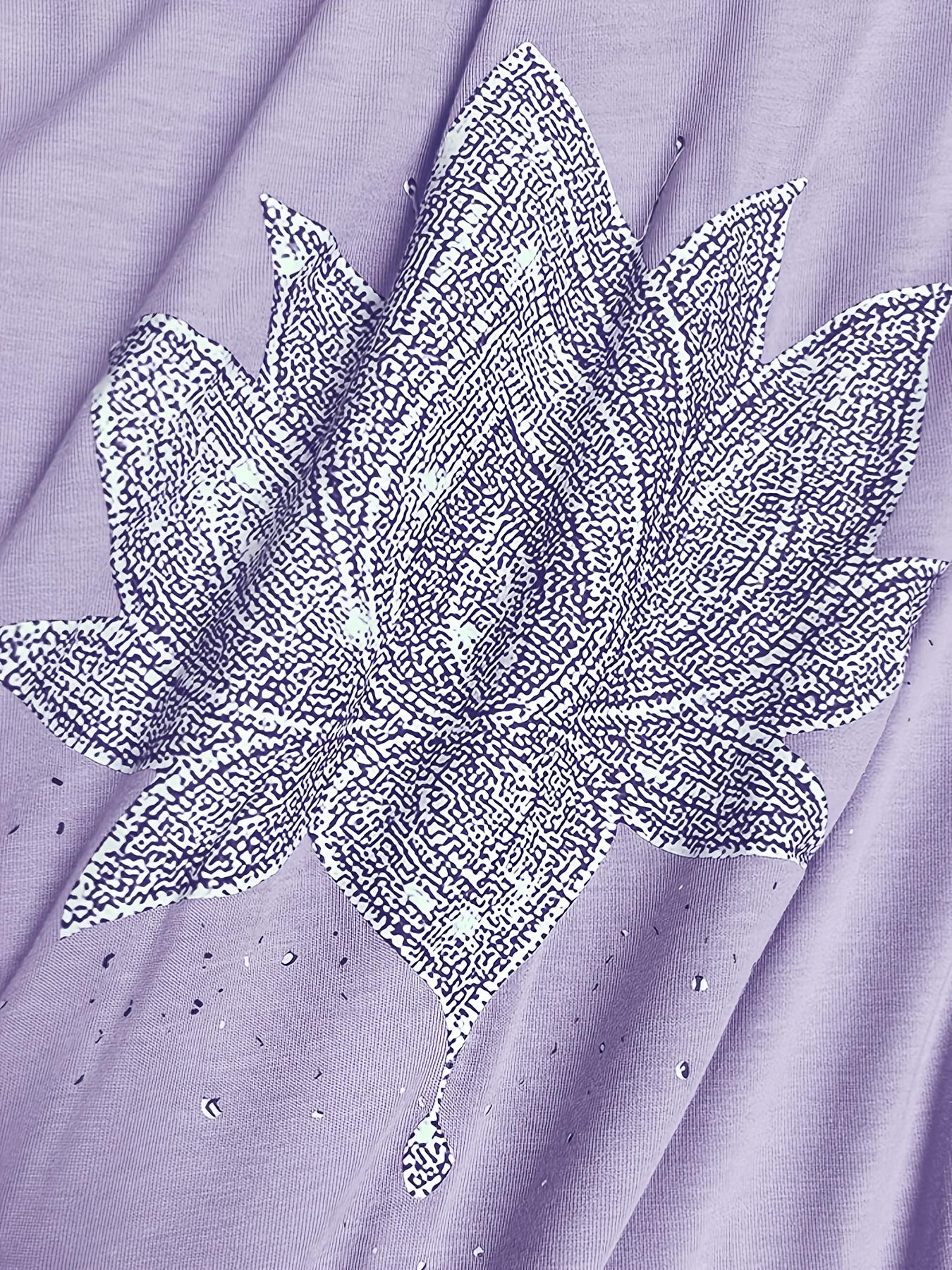 Inner Peace Mandala Plant Floral Pattern Printed T-Shirt Casual Short Sleeve Round Neck Top Fashionable All-Season Women'S Clothing