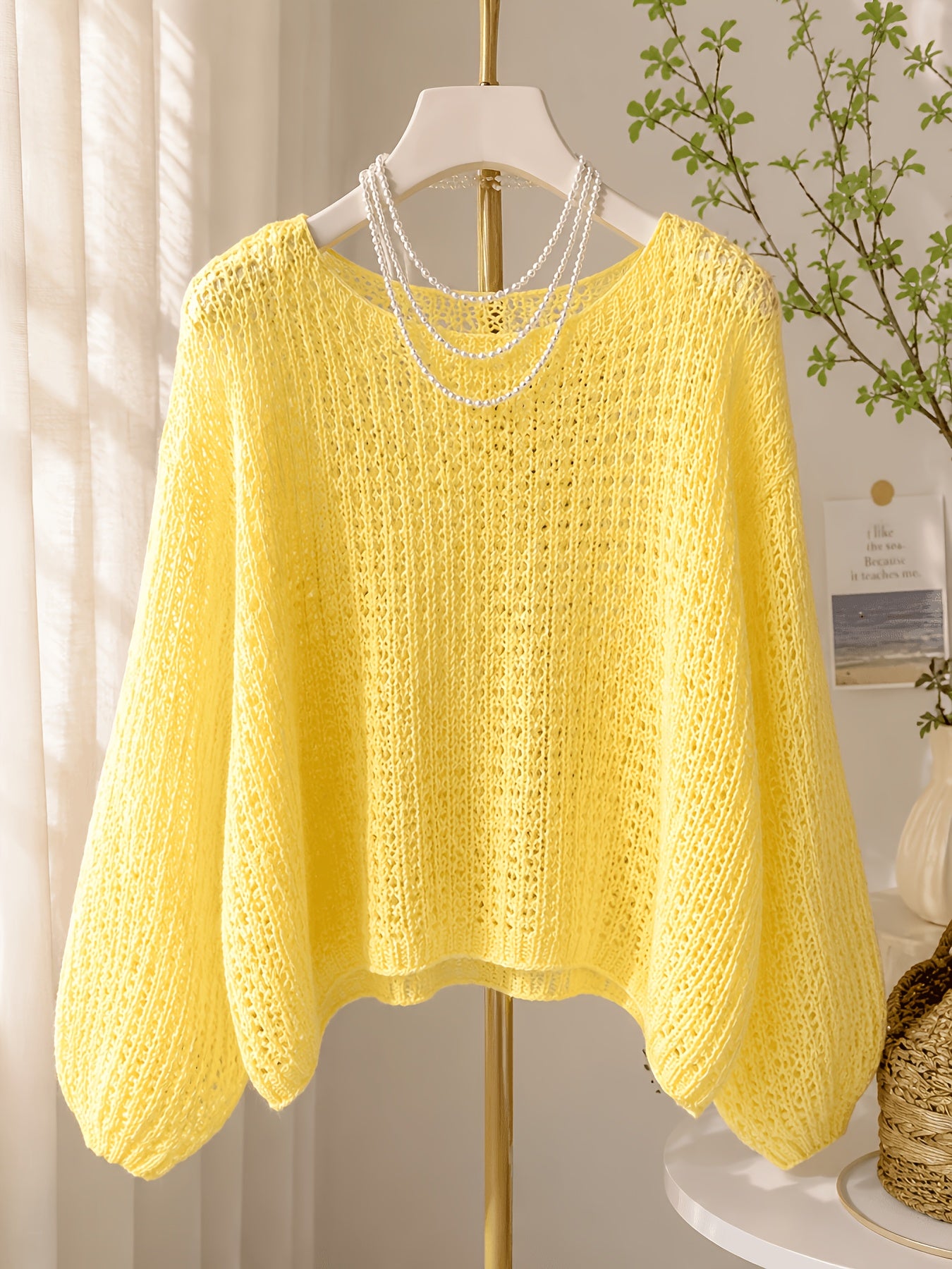 2026 Women'S Hollow Out Sweater Cardigan Long Sleeve Open Front Crochet Cover Up Lightweight Casual Layering Outerwear Soft Top For Spring Fall Winter Resort Wear
