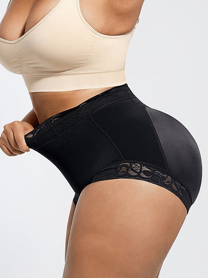 1pc High-waisted Shaping Thong With Seamless Construction, Machine Washable, Non-rolling And Non-slip Cuffs