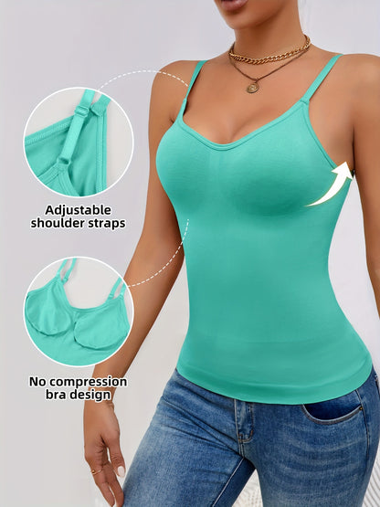 3pcs Women'S Camisole Vest, Comfortable, Breathable, Sleeveless Bottom, Inner Layer, Shaping And Body Shaping Sports Bra