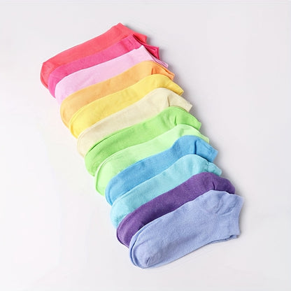 20 Pairs Of Cute Boat Socks with Mixed Color Heart/stripe Patterns, Ribbed Low Cut Design, Suitable for Daily Wear In Various Places, Holiday Gifts, Giving to Lovers And Friends, Soft And Breathable Candy Socks