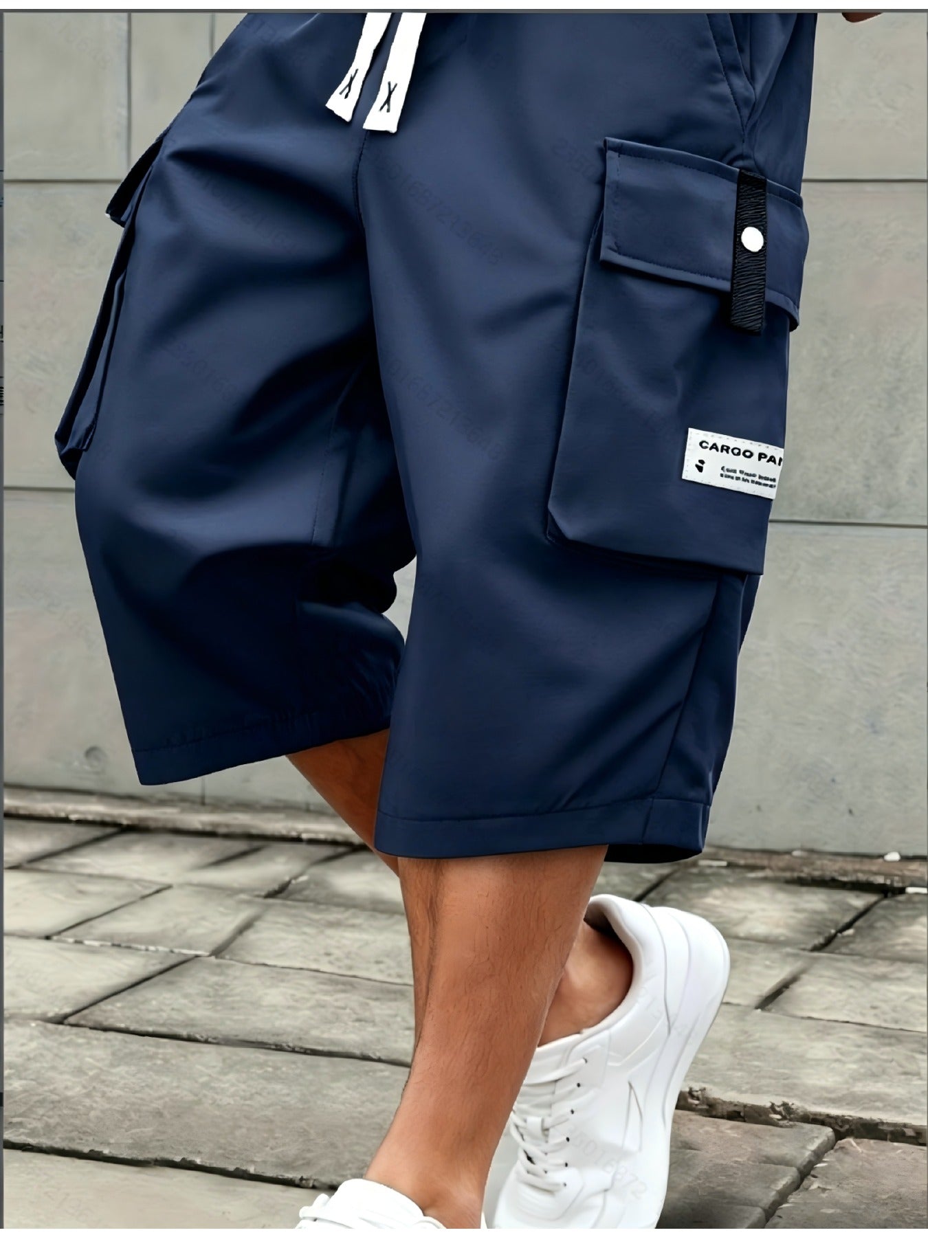 Summer Thin Tooling Shorts for Men, Loose Large Size Breathable Six-Point Pants, Three-Dimensional Large Pocket Drawstring Lace-Up Casual Pants, And Wear-Resistant, Plus Size