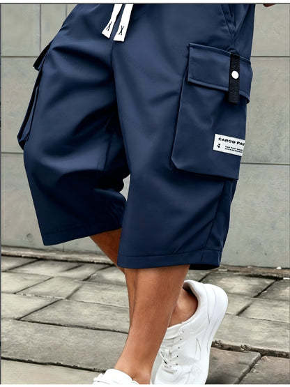 Summer Thin Tooling Shorts for Men, Loose Large Size Breathable Six-Point Pants, Three-Dimensional Large Pocket Drawstring Lace-Up Casual Pants, And Wear-Resistant, Plus Size