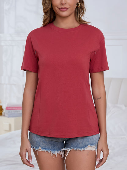 Women'S Short Sleeve Nursing Shirts for Breastfeeding Hidden Zippers Maternity Nursing Tops