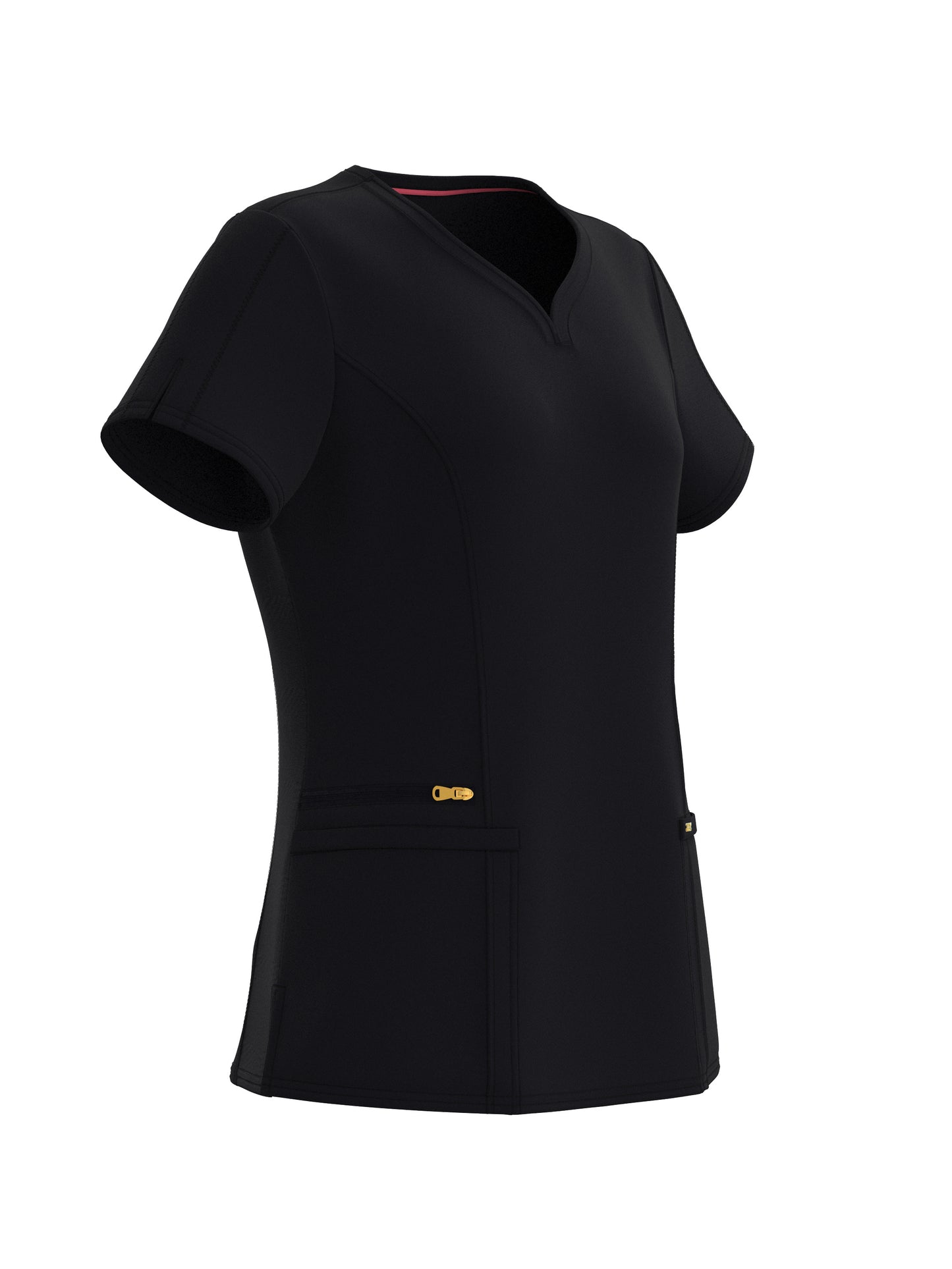 PandaFlex modern neck in Four-Way Stretch Fashion Scrubs Set V-Neck Short Sleeve Scrub Top & Straight Leg Cargo Pants for Nurses with zipper pockets 3372