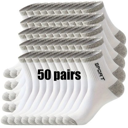 Men's Athletic Crew Socks - 50-Pair Pack