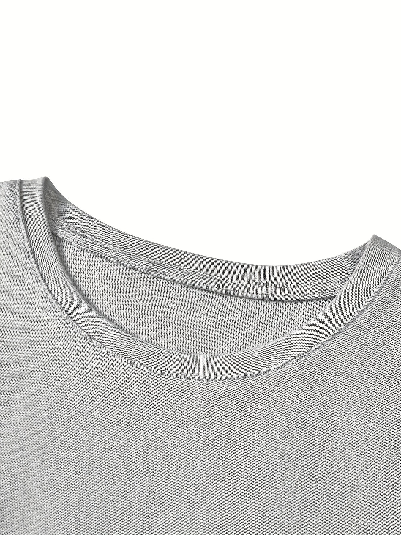 4pcs Men's Summer Cotton Solid Color T-shirt Lightweight Round Neck T-shirt Tops, Daily Casual for Summer Sports-5001