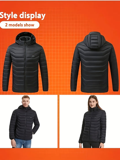 Men'S And Women'S Heated Clothes, 21-Zone Multi-Directional Heating System, Recommended for Going Out to Against Wind And Cold, Outdoor Cycling And Skiing, Casual Fashion Fashion, Warm Winter, USB Power Supply, Power Bank Not Included
