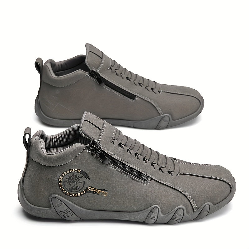 [sneakers] A Pair of Men'S Cross Training Shoes with Side Zipper Design, Lightweight And Comfortable, Suitable for Outdoor Sports, Travel, And Driving Activities
