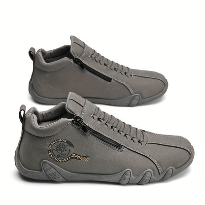 [sneakers] A Pair of Men'S Cross Training Shoes with Side Zipper Design, Lightweight And Comfortable, Suitable for Outdoor Sports, Travel, And Driving Activities