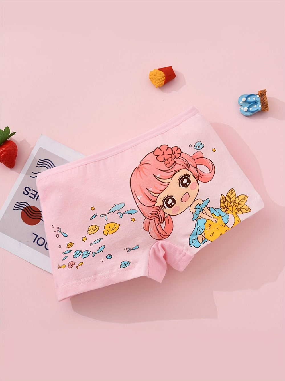 10-Pack Girls' Cotton Briefs - Cute Mermaid and Ocean Prints