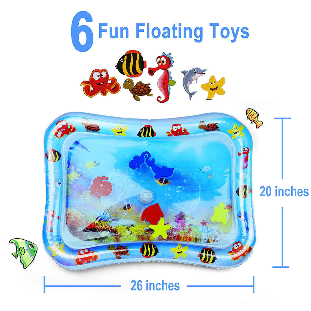 Pink/Blue Tummy Time Water Mat with Gift Box for Infants Toddlers Baby, 26x20 in,Inflatable Water Play Mat For Baby Infants Toddlers Toys Christmas Gift