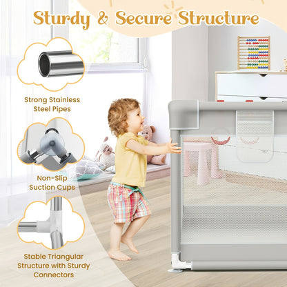 Large 71X71 Inch Beige Baby Playpen - Sturdy Safe Kids Activity Center with Soft Breathable Mesh, Indoor/Outdoor Playpen for Toddlers, Easy Assembly, Durable Playpen for Birthday And Christmas Gifts, Fits Growth Needs