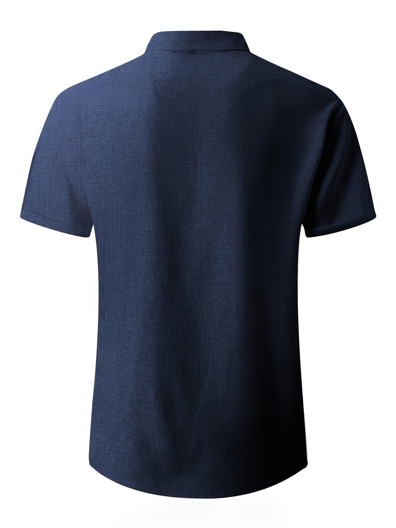 Men's Plus Size Double Placket Short Sleeve High Quality Shirt, Suitable for All Seasons, Home Short Sleeve Turn Collar Shirt, PLUS SIZE
